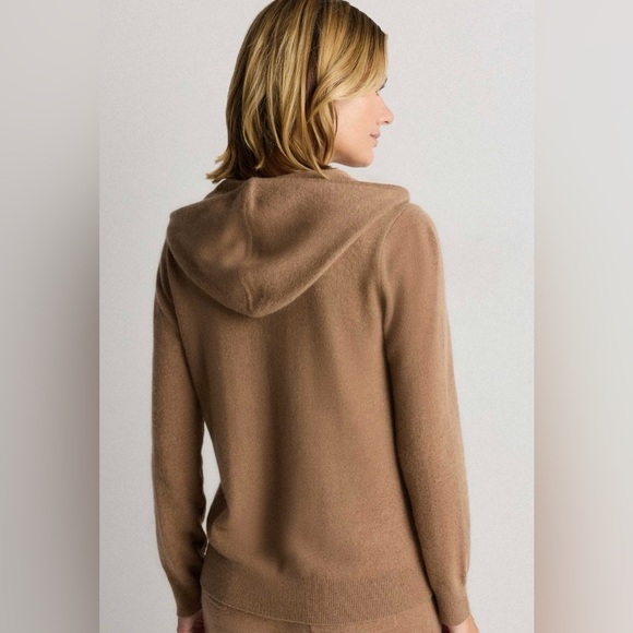 Quince Women’s Mongolian Cashmere Full Zip Hoodie XL teak tan NWT - Picture 4 of 12